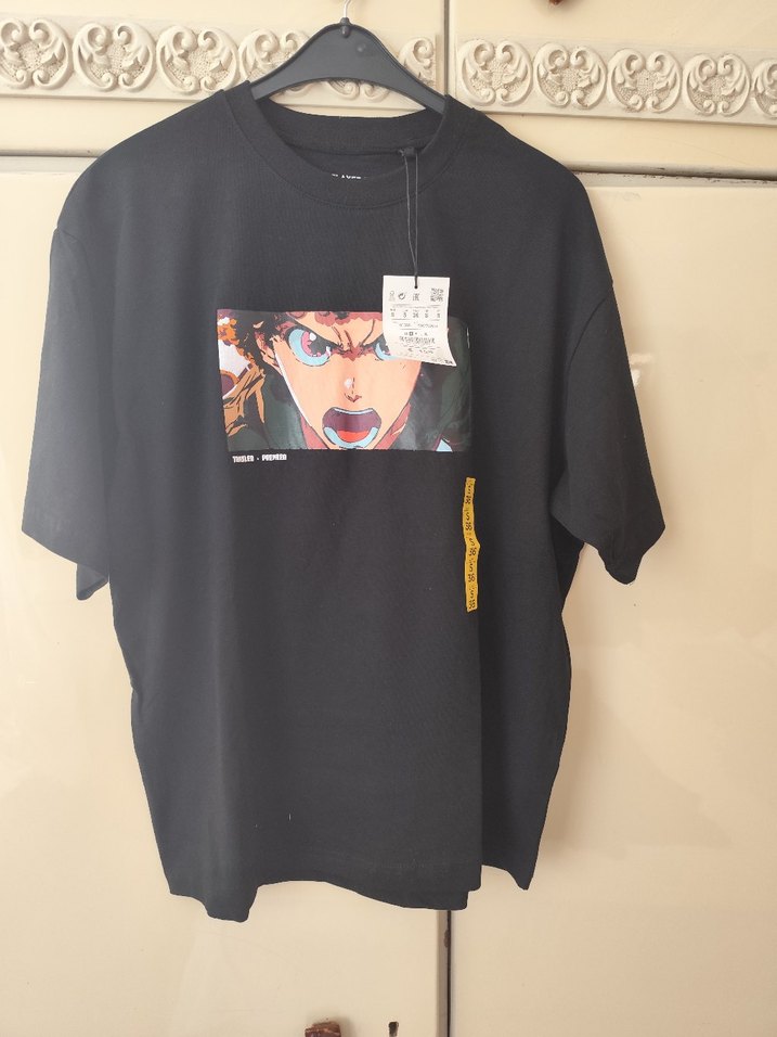 Kız Çocuk Siyah Baskılı Kısa Kollu Tişört - Görsel 2