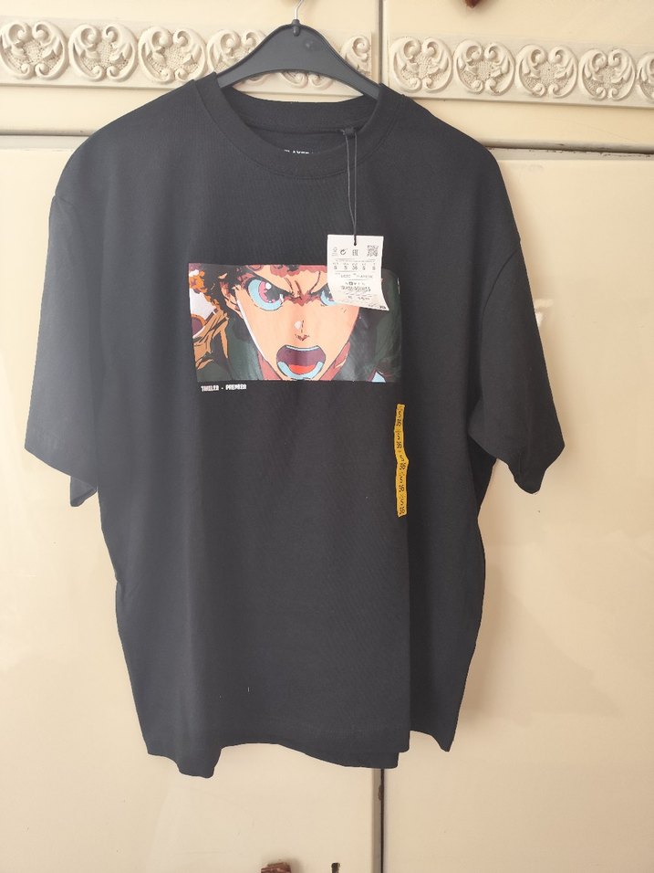 Kız Çocuk Siyah Baskılı Kısa Kollu Tişört - Görsel 3