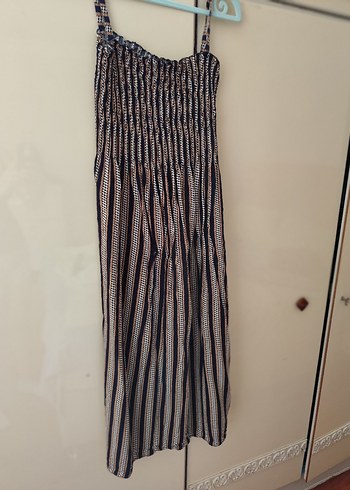 Bohem Tarzı Uzun Pilili Kadın elbise - Görsel 3