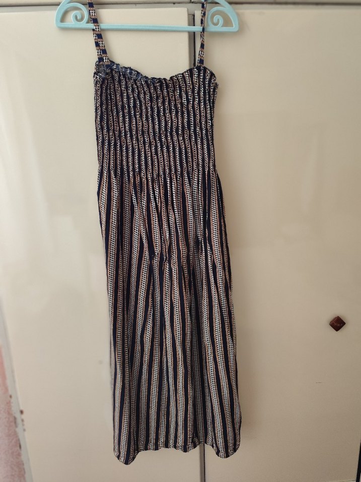 Bohem Tarzı Uzun Pilili Kadın elbise - Görsel 2