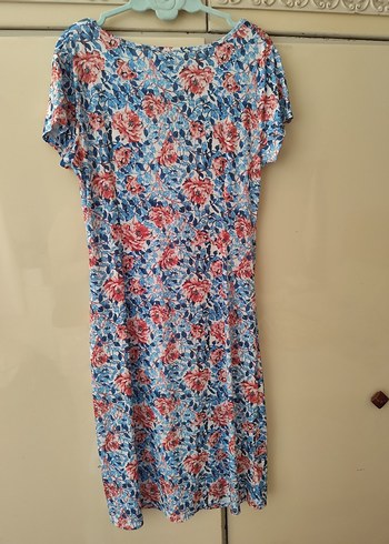 Çiçek Desenli Kısa Kollu Midi Elbise - Görsel 6