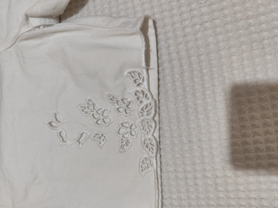 Gevşek Kesim Beyaz Mini Nakışlı Şort - Görsel 4