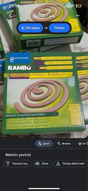 Beden Renk sinek kovucu tütsüler