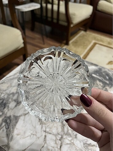 American Vintage 2li alman kristal bardak altlığı tabak