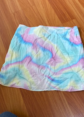 Drapeli Pastel Tie-Dye Mini Etek - Görsel 3