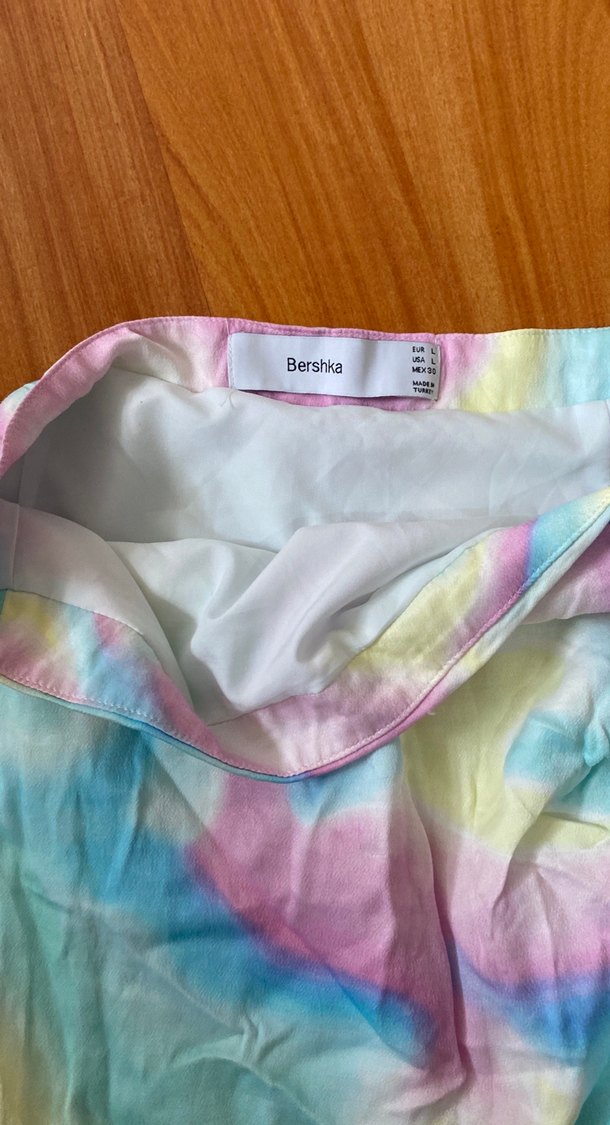 Drapeli Pastel Tie-Dye Mini Etek - Görsel 2