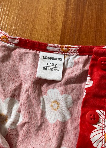 Kız Çocuk Kırmızı Çiçekli Fırfırlı Elbise - Görsel 3