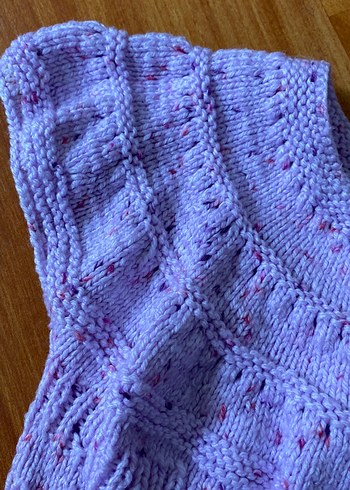 Kız Çocuk Mavi Örgü Kolsuz Yelek - Görsel 4