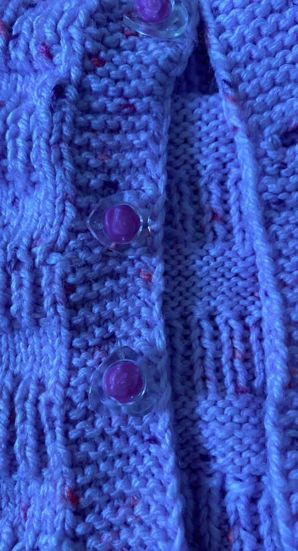 Kız Çocuk Mavi Örgü Kolsuz Yelek - Görsel 2