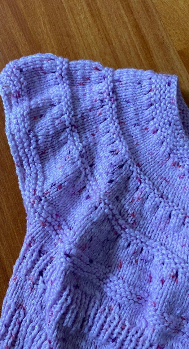 Kız Çocuk Mavi Örgü Kolsuz Yelek - Görsel 4