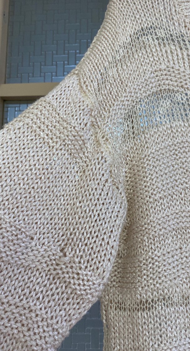 Bej Örgü Kadın Triko Kazak - Görsel 4