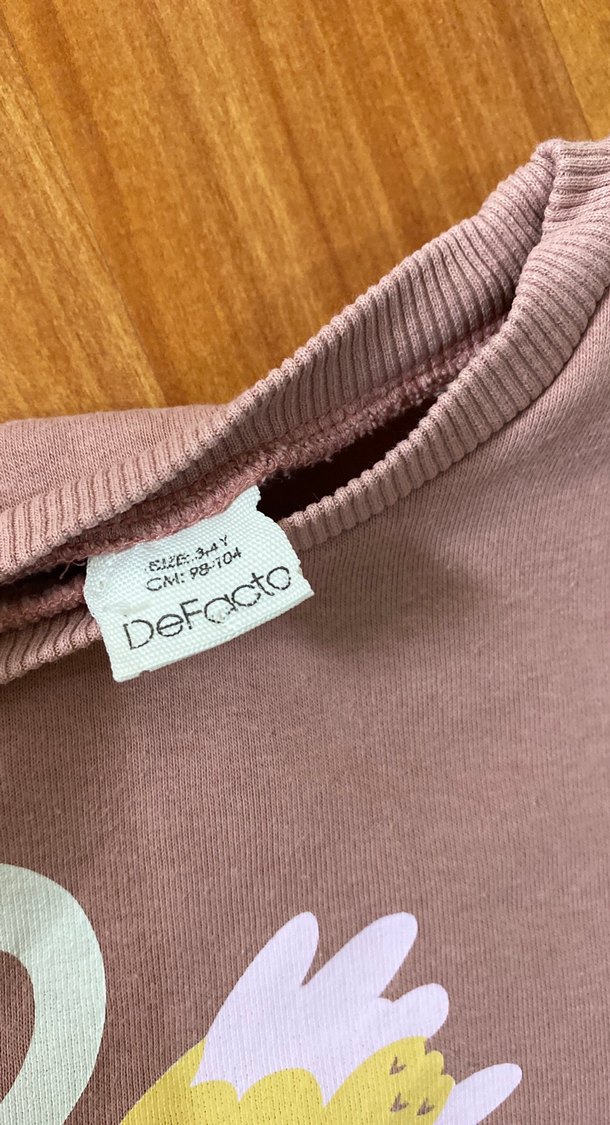 Kız Çocuk pembe Baskılı Örme Sweatshirt - Görsel 3