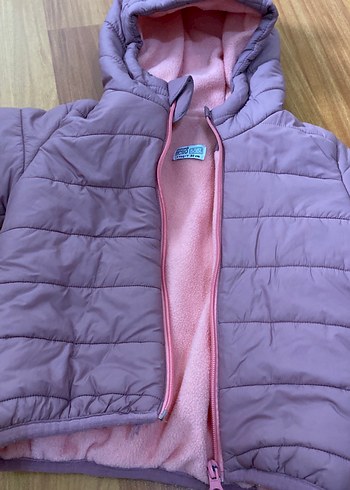 Kızlar için Fermuarlı Pembe Kapüşonlu Mont - Görsel 2