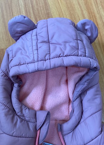 Kızlar için Fermuarlı Pembe Kapüşonlu Mont - Görsel 4