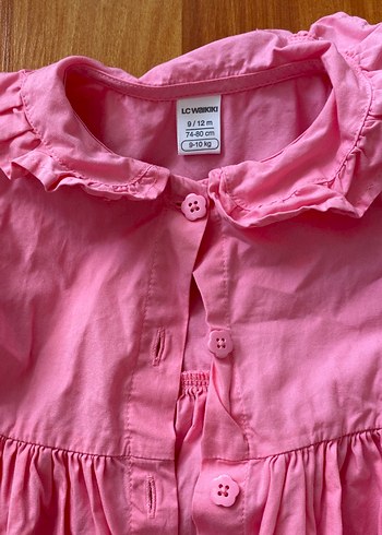 Pembe Kız Çocuk Keten Elbise - Görsel 2