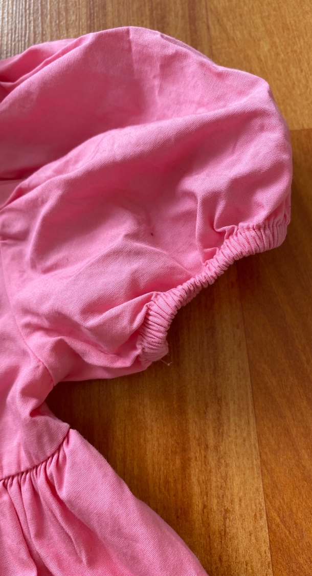 Pembe Kız Çocuk Keten Elbise - Görsel 3