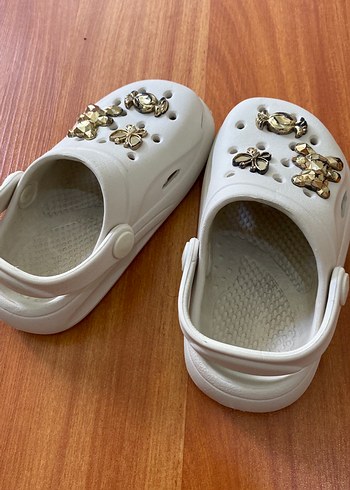 Beyaz Parlak Taşlı Kız Çocuk Terliği - Görsel 2