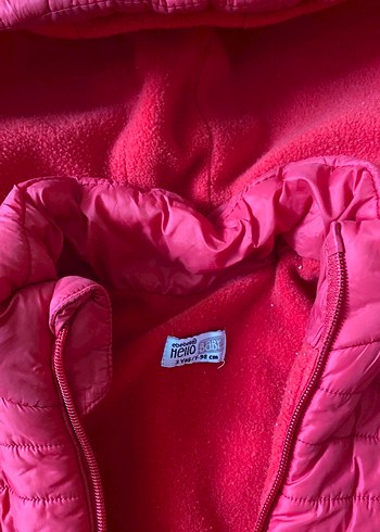 Çocuk Kapüşonlu Kırmızı Fermuarlı Mont - Görsel 3
