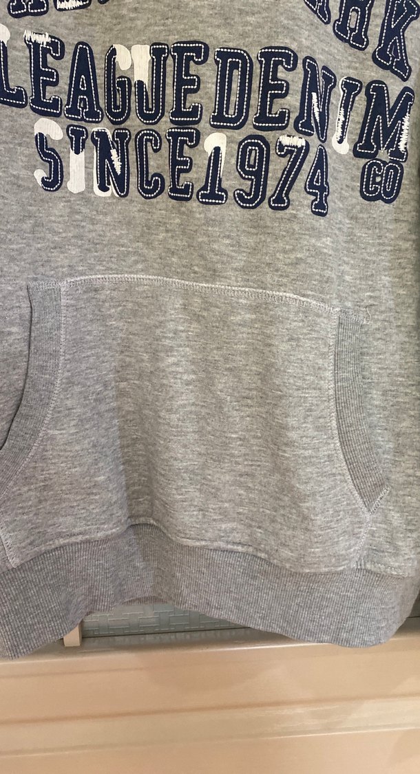 Gri Baskılı Kapüşonlu Kadın Sweatshirt - Görsel 2