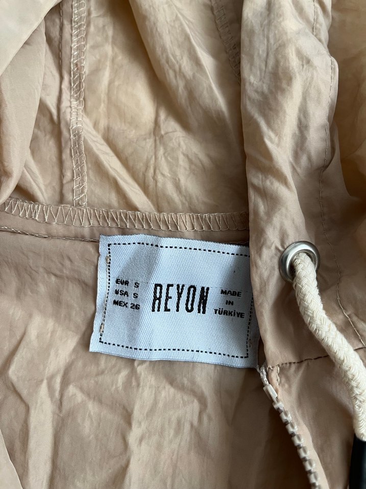 Bej Kapüşonlu Kadın Keten Ceket - Görsel 3