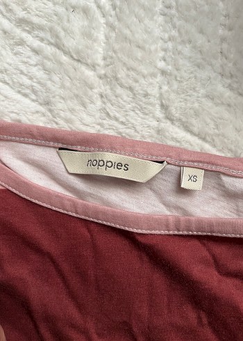 Bordo Açık Pembe Çizgili Hamile Tişört - Görsel 3