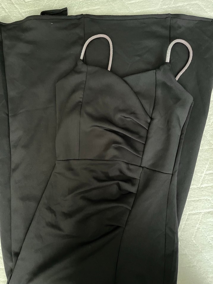 Siyah Drapeli Uzun Abiye Elbise - Görsel 3