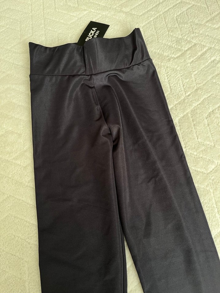 Kadın Gri Düz Kesim Kumaş Pantolon - Görsel 4