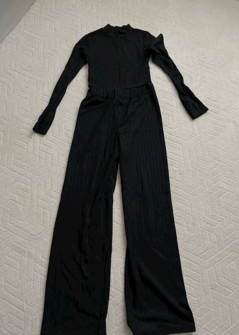 Kadın Siyah Uzun Kollu Pilili alt üst takım - Görsel 8