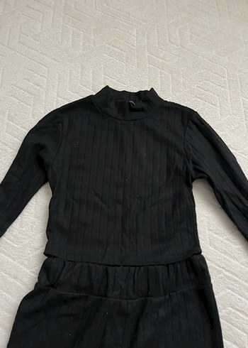 Kadın Siyah Uzun Kollu Pilili alt üst takım - Görsel 3