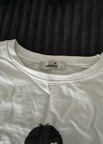 Baskılı Beyaz Kadın Sweatshirt - Görsel 2