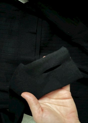 Siyah Uzun Kollu Drapeli Kadın Takım - Görsel 8