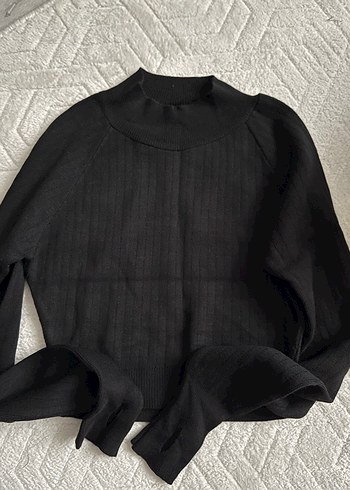 Siyah Uzun Kollu Drapeli Kadın Takım - Görsel 2