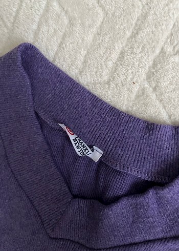 Mor V Yaka Kadın Basic Triko - Görsel 5