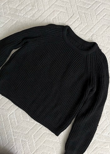 Siyah Örgü Kadın Kazak - Görsel 3