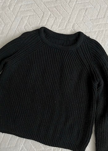 Siyah Örgü Kadın Kazak - Görsel 2