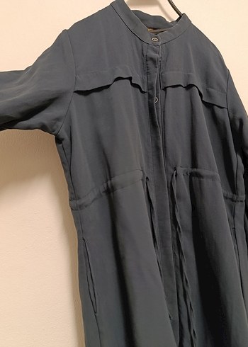 Diğer Linen Kumaşlı Lacivert Uzun Elbise