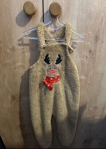 Kahverengi Nakışlı Bebek Tulumu - Görsel 2