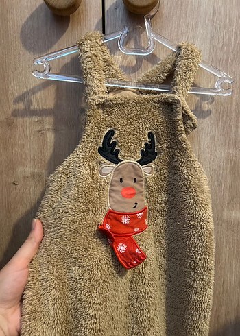 Kahverengi Nakışlı Bebek Tulumu - Görsel 3