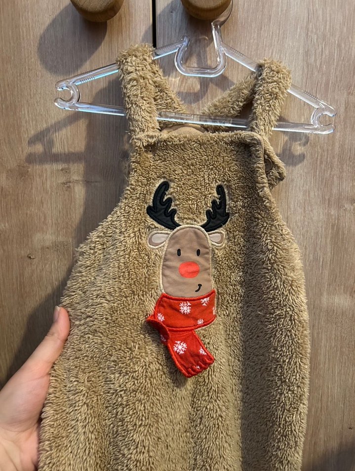 Kahverengi Nakışlı Bebek Tulumu - Görsel 3