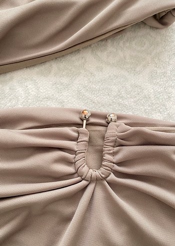 Haki zara Drapeli elbise - Görsel 3