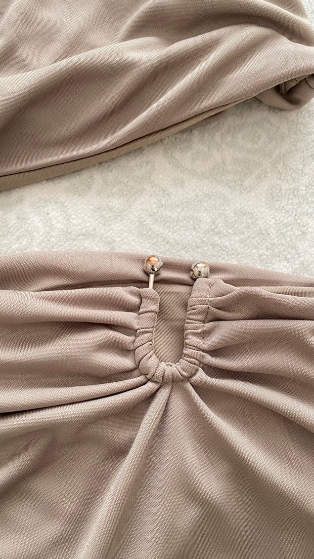 Haki zara Drapeli elbise - Görsel 3