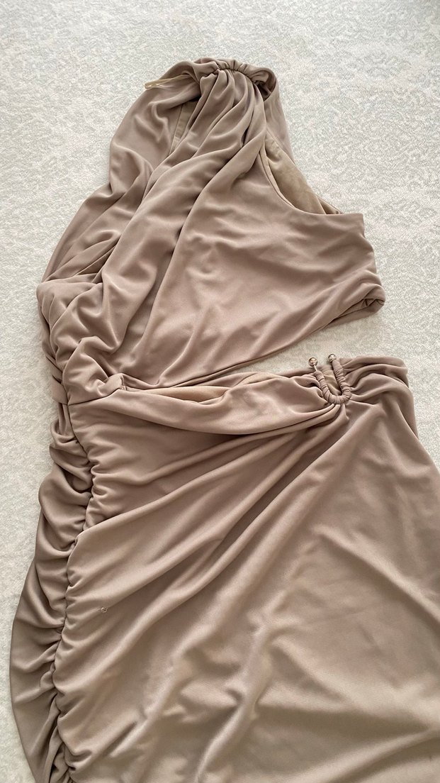 Haki zara Drapeli elbise - Görsel 2