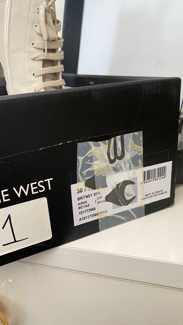 Bej Deri Nine West bot - Görsel 3