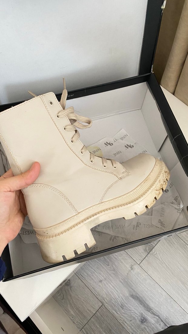 Bej Deri Nine West bot - Görsel 2