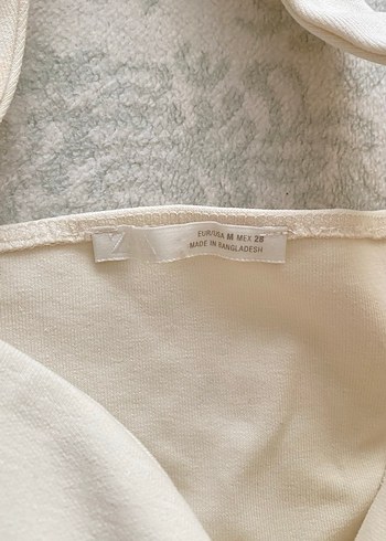 Beyaz Straplez zara elbise - Görsel 3