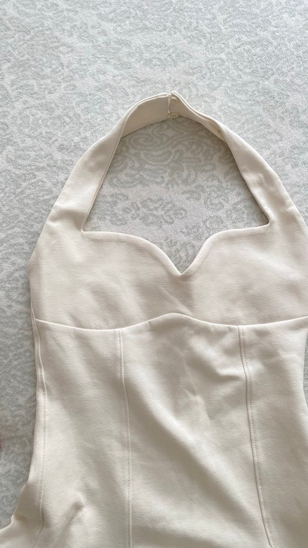 Beyaz Straplez zara elbise - Görsel 2