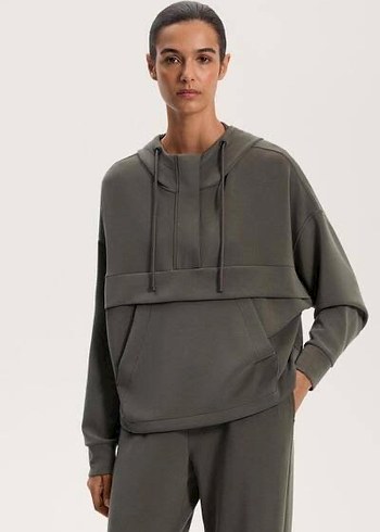 Kadın Siyah Fermuarlı Yüksek Yakalı Sweatshirt - Görsel 4