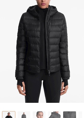 Kadın Bej Kapüşonlu Şişme Mont - Görsel 5