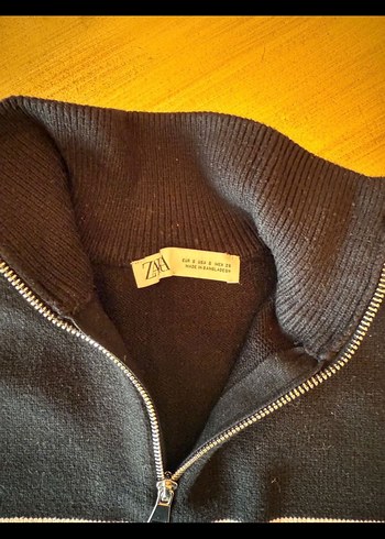 Yarım Fermuarlı Çizgili Triko Kadın Kazak - Görsel 2