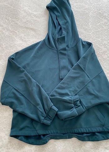 Fermuarlı Kapüşonlu Gri Sweatshirt - Görsel 2